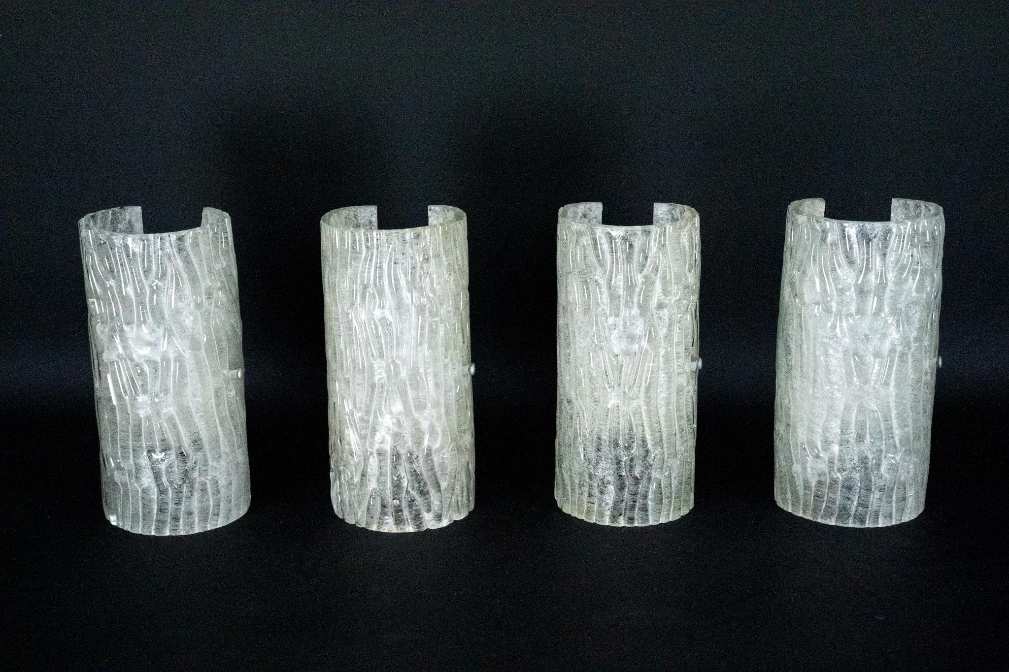 Juego de 4 apliques Corteccia de Toni Zuccheri para Venini, años 60 en venta 9