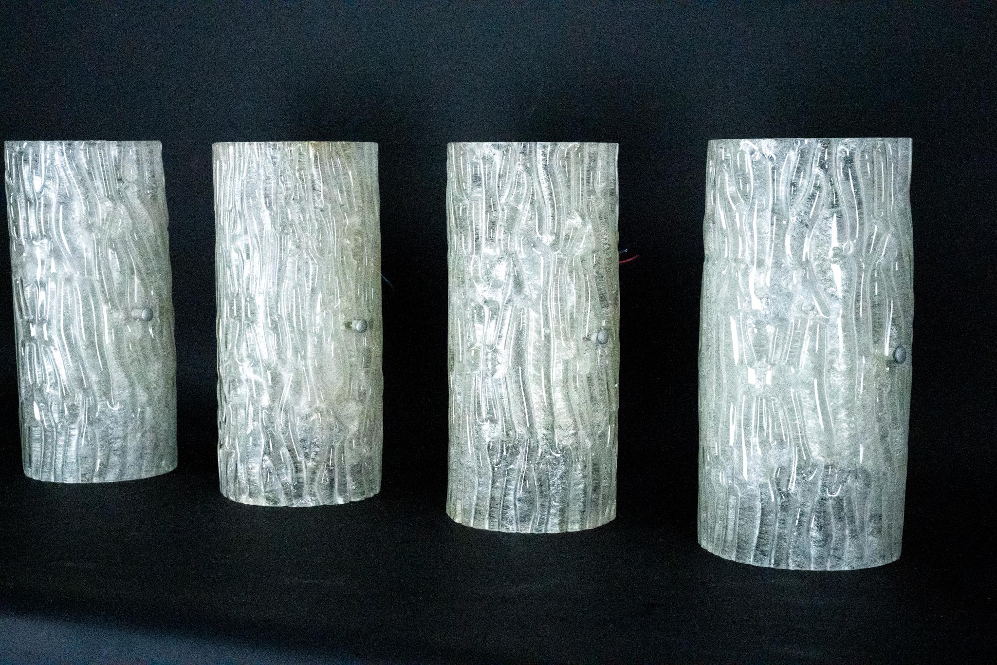 Juego de 4 apliques Corteccia de Toni Zuccheri para Venini, años 60 en venta 10