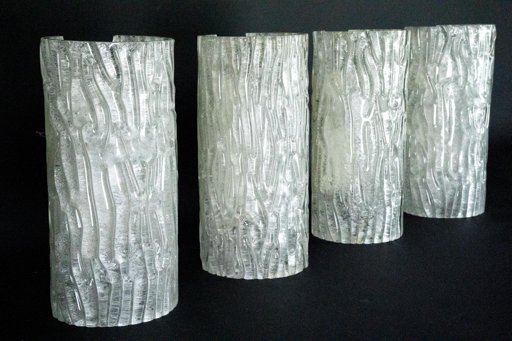 Juego de 4 apliques Corteccia de Toni Zuccheri para Venini, años 60 en venta 11