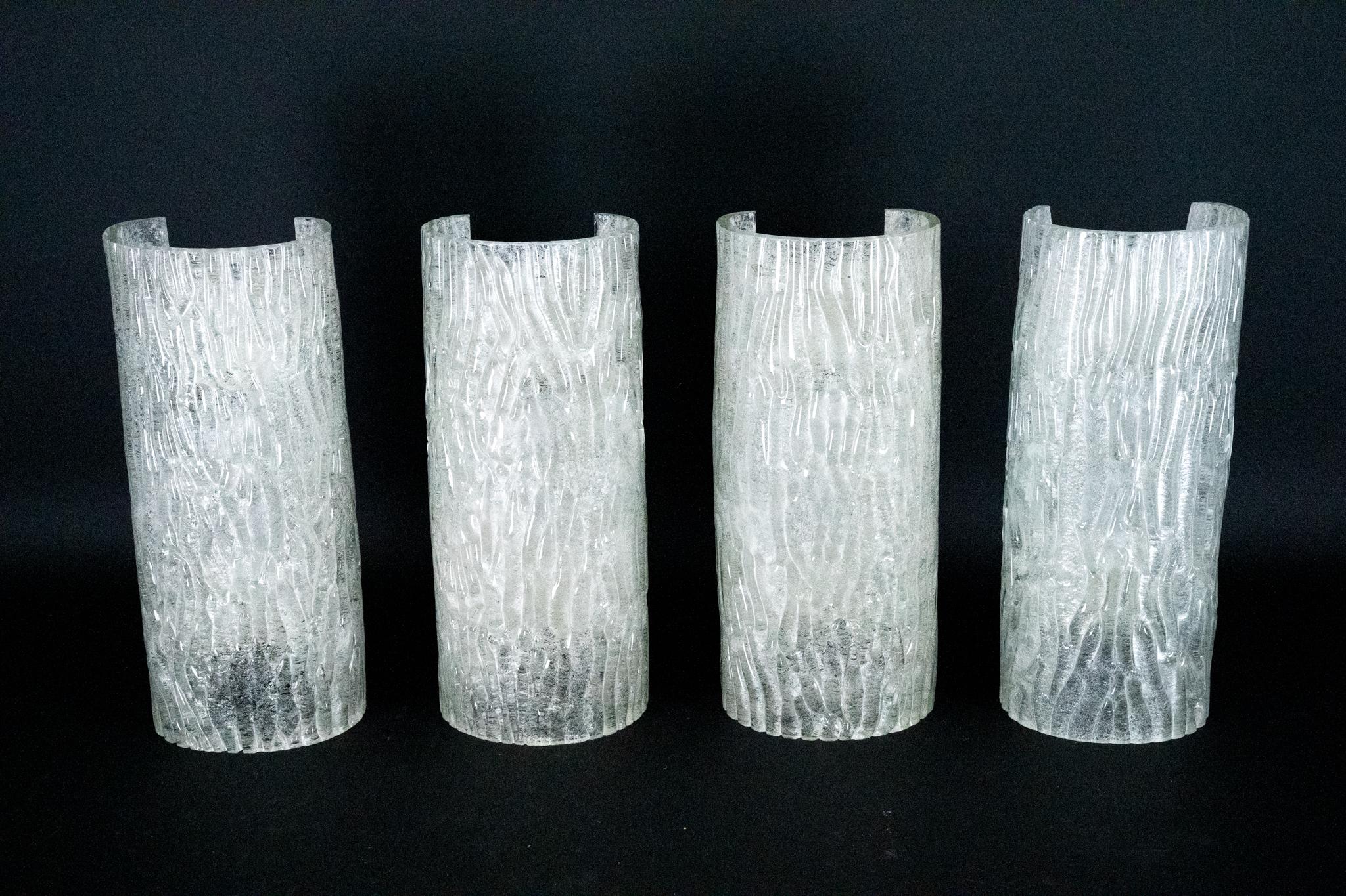 Juego de 4 apliques Corteccia de Toni Zuccheri para Venini, años 60 Italiano en venta