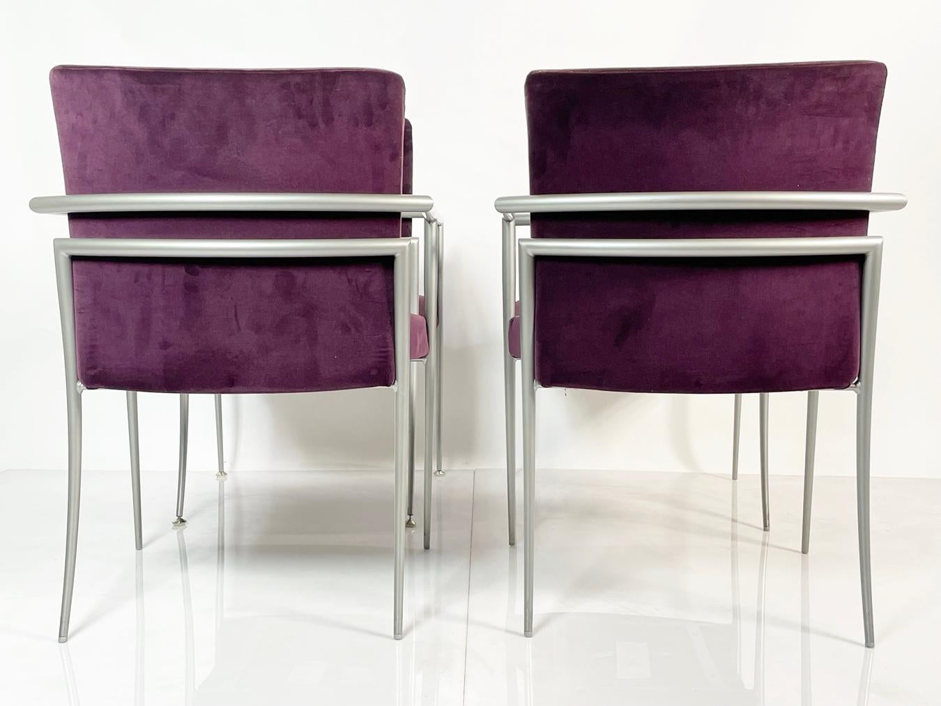 Metal Set of 4 Cortona Chairs by Joe Ricchio for HBF For Sale