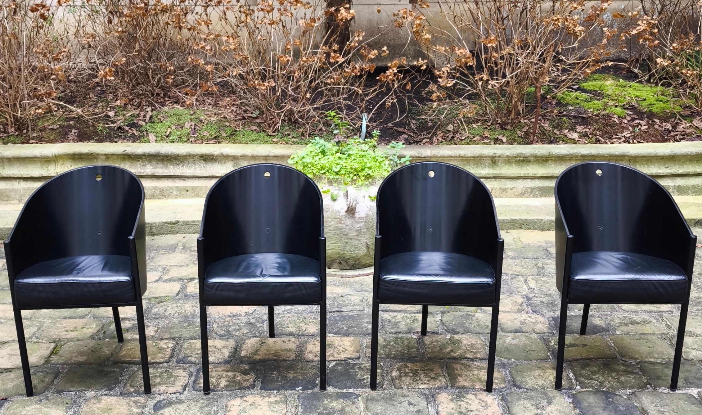 Francese Set di 4 sedie Costes Philippe Starck, Driade, Aleph, anni '80, Francia, 1982 in vendita