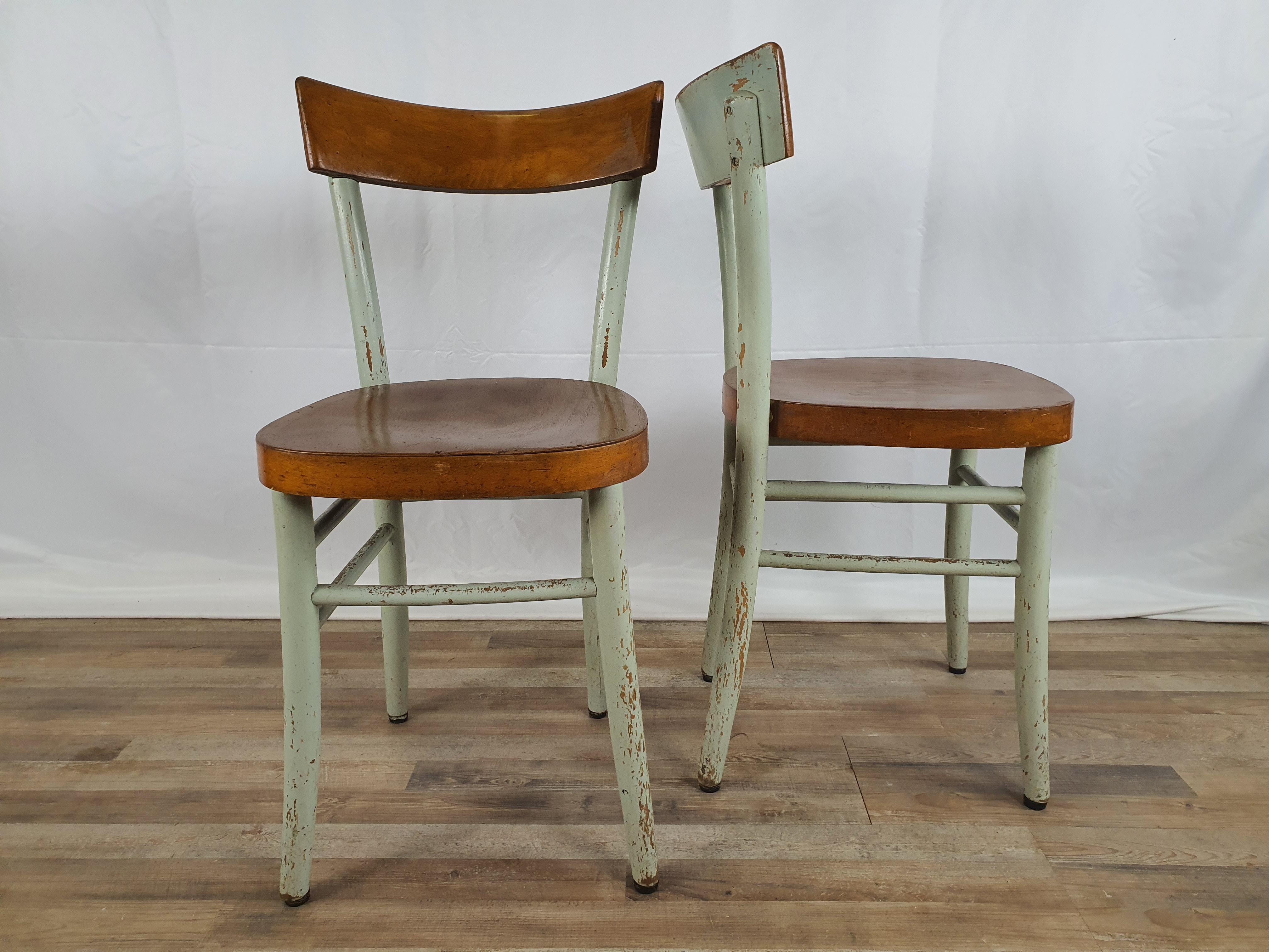 Art Deco Set of 4 Country Chic Bistro Chairs