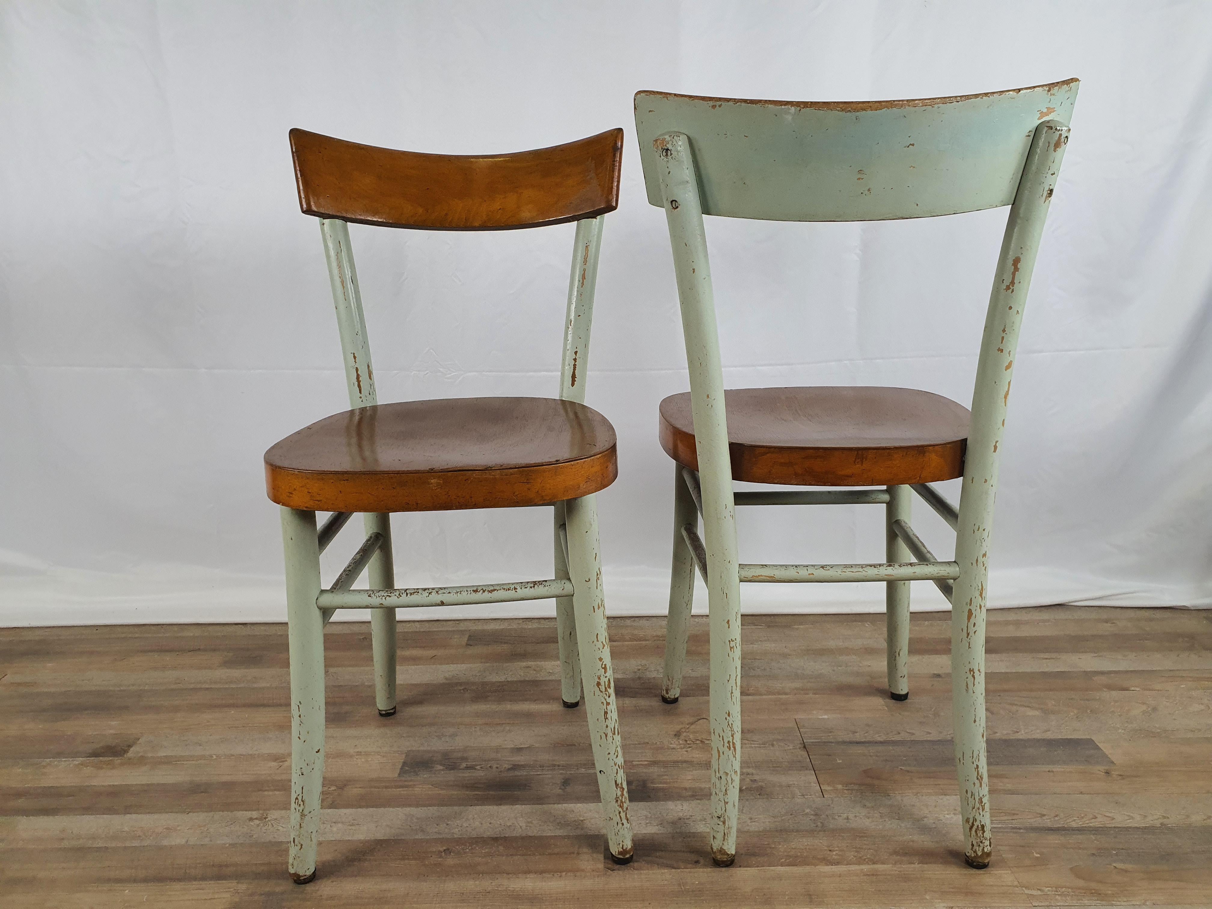Italian Set of 4 Country Chic Bistro Chairs