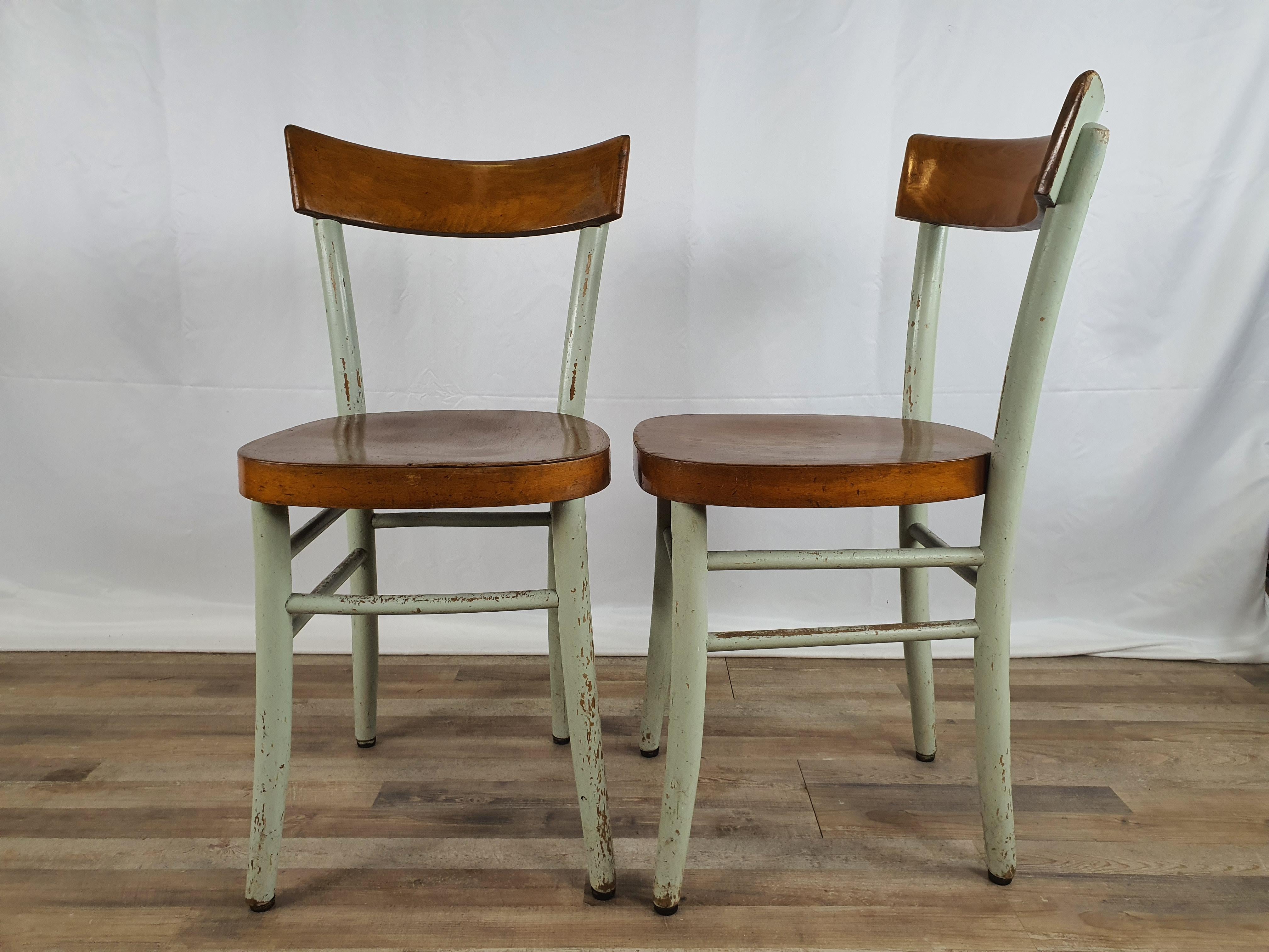 Set of 4 Country Chic Bistro Chairs In Good Condition In Premariacco, IT