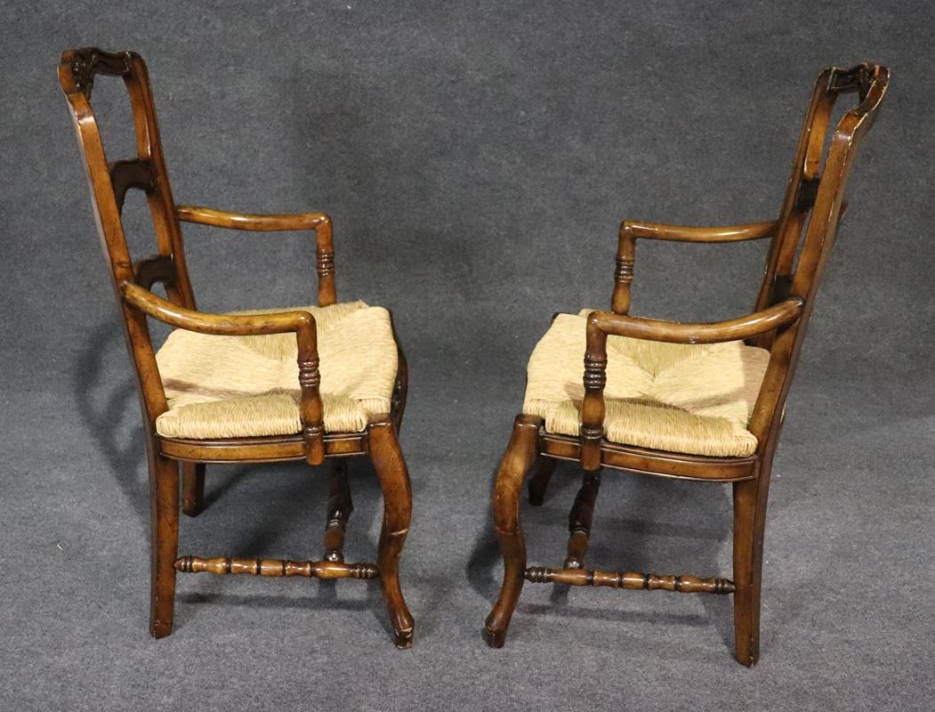 Set of 4 Country French Style Ladderback Armchairs 1