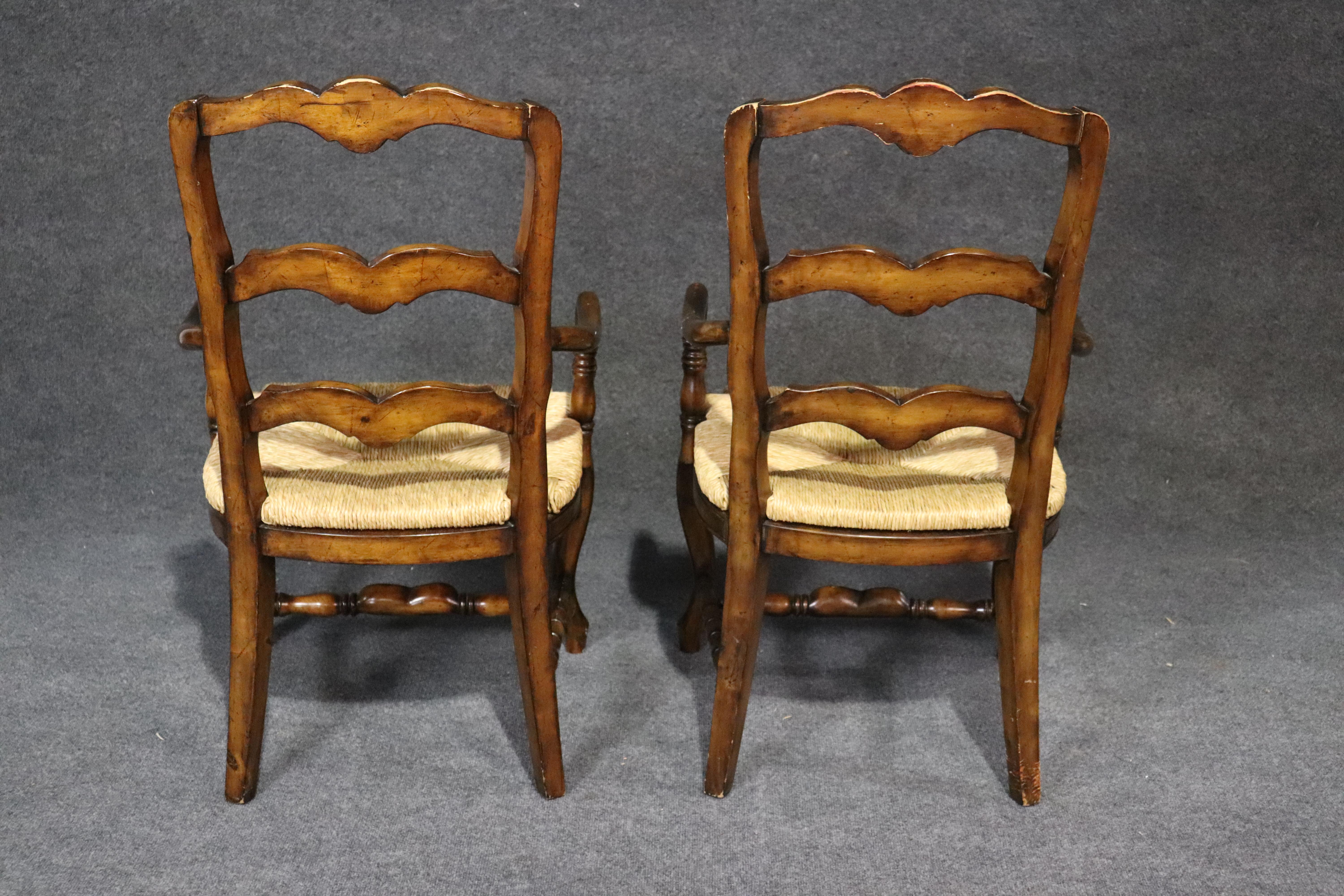 Set of 4 Country French Style Ladderback Armchairs 2