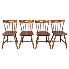 Ensemble de 4 chaises de style campagnard des années 80