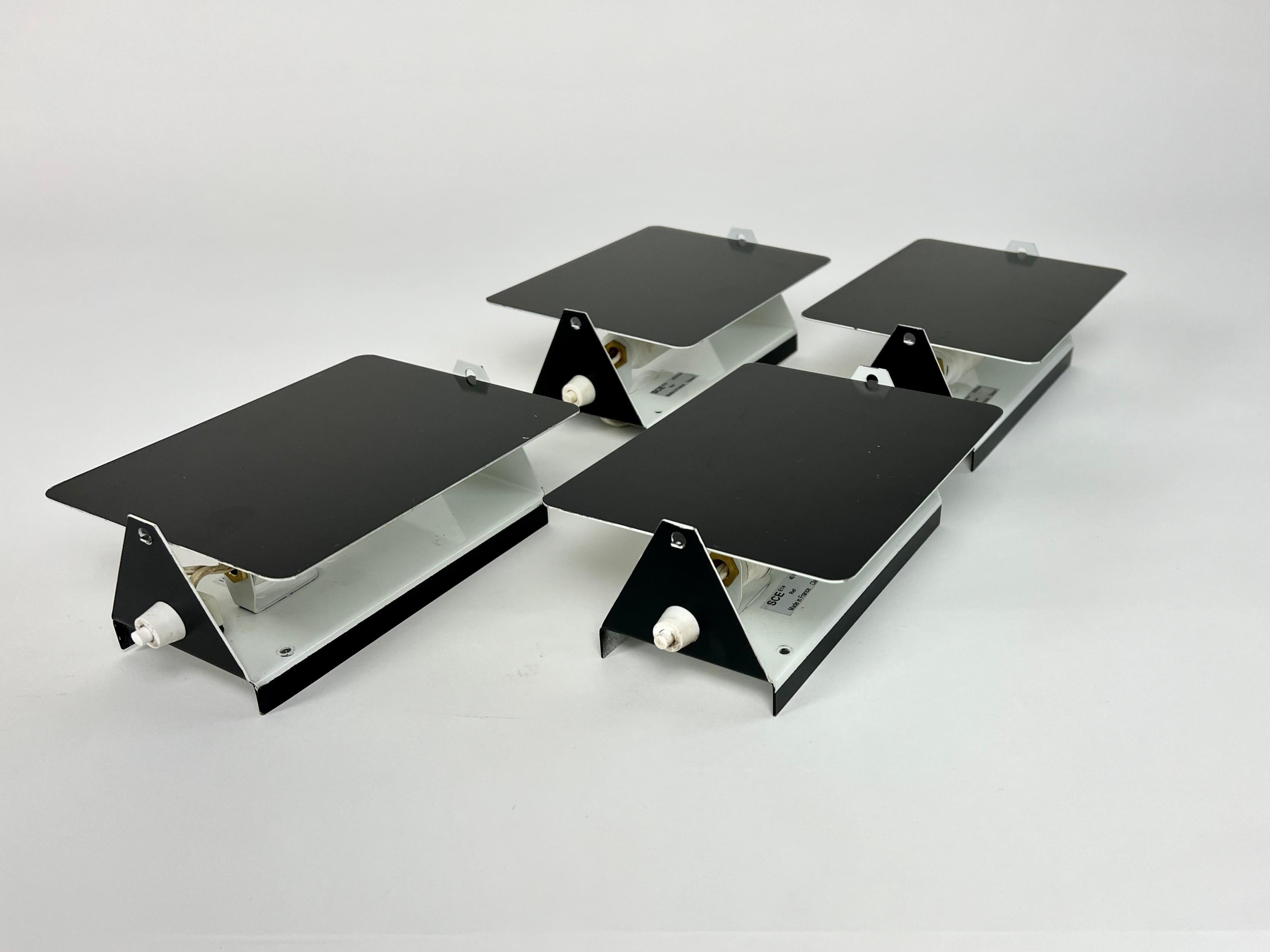 French Set of 4 CP1 wall lights from Les Arcs, Charlotte Perriand, France 1960-70
