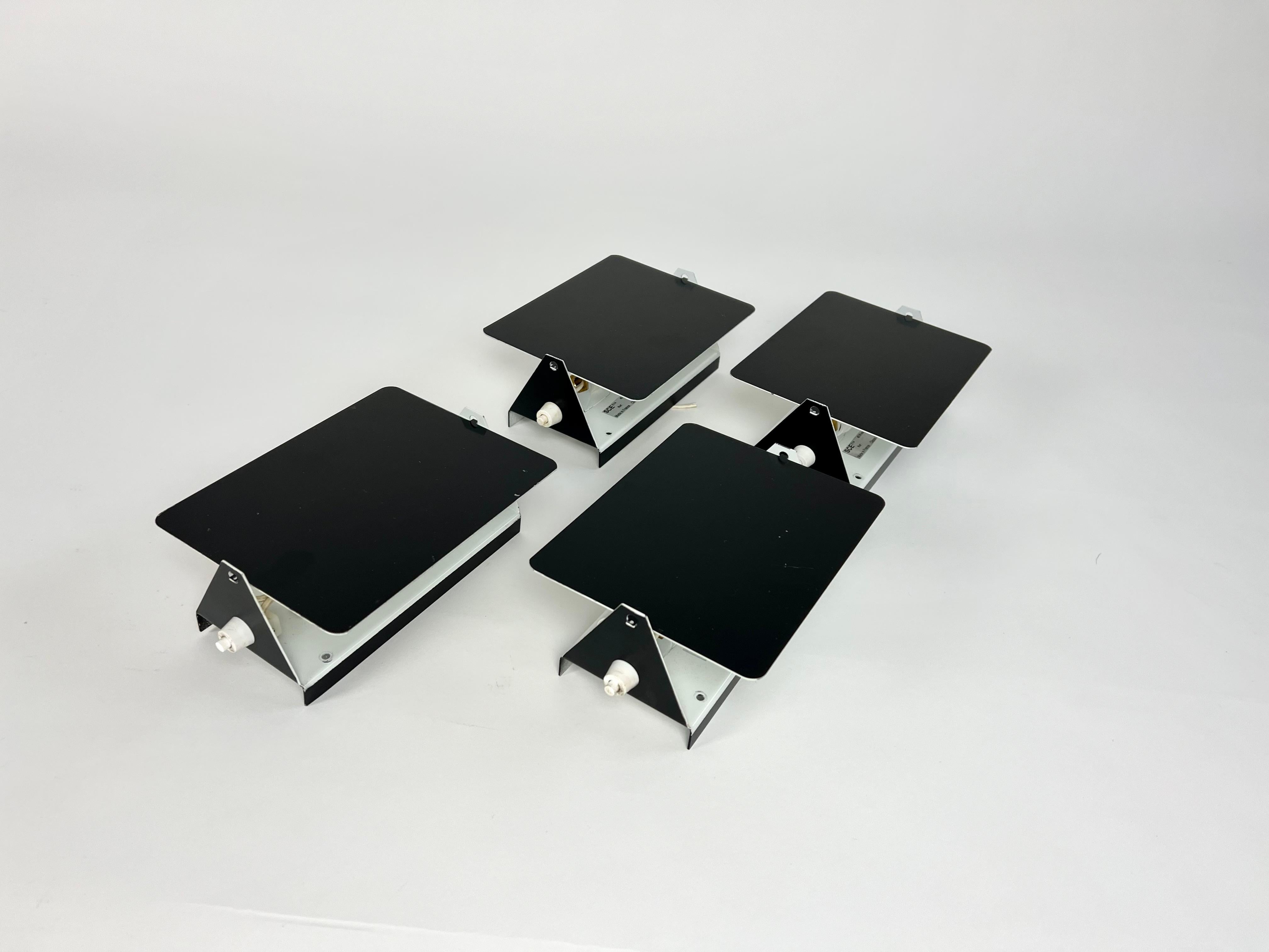 Painted Set of 4 CP1 wall lights from Les Arcs, Charlotte Perriand, France 1960-70