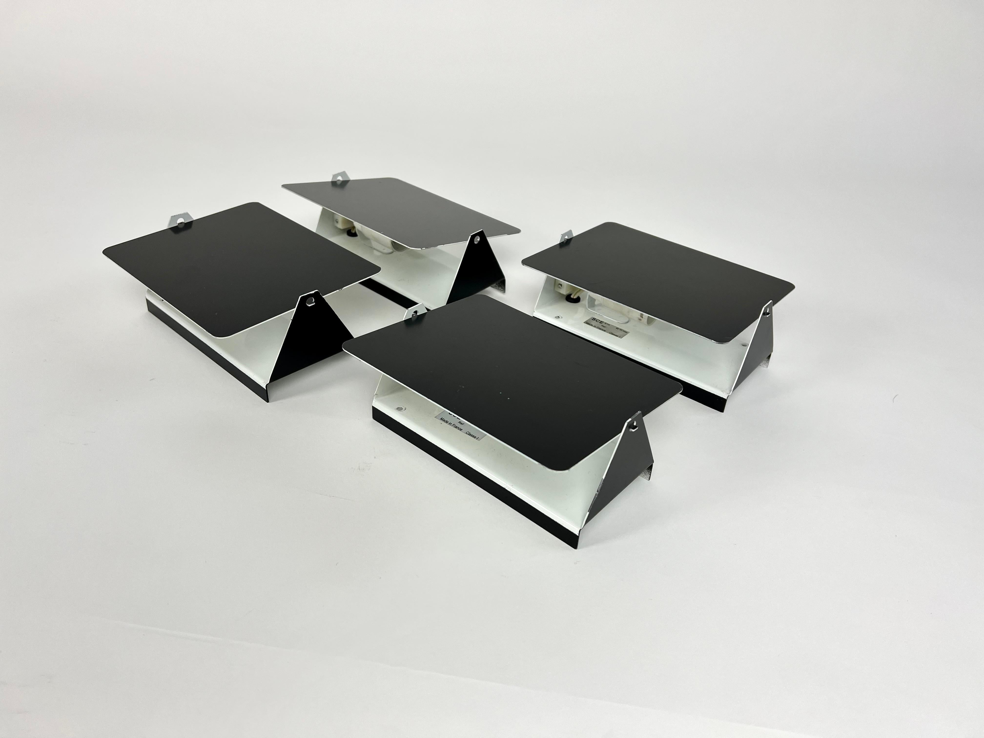 Set of 4 CP1 wall lights from Les Arcs, Charlotte Perriand, France 1960-70 In Good Condition In Bristol, GB