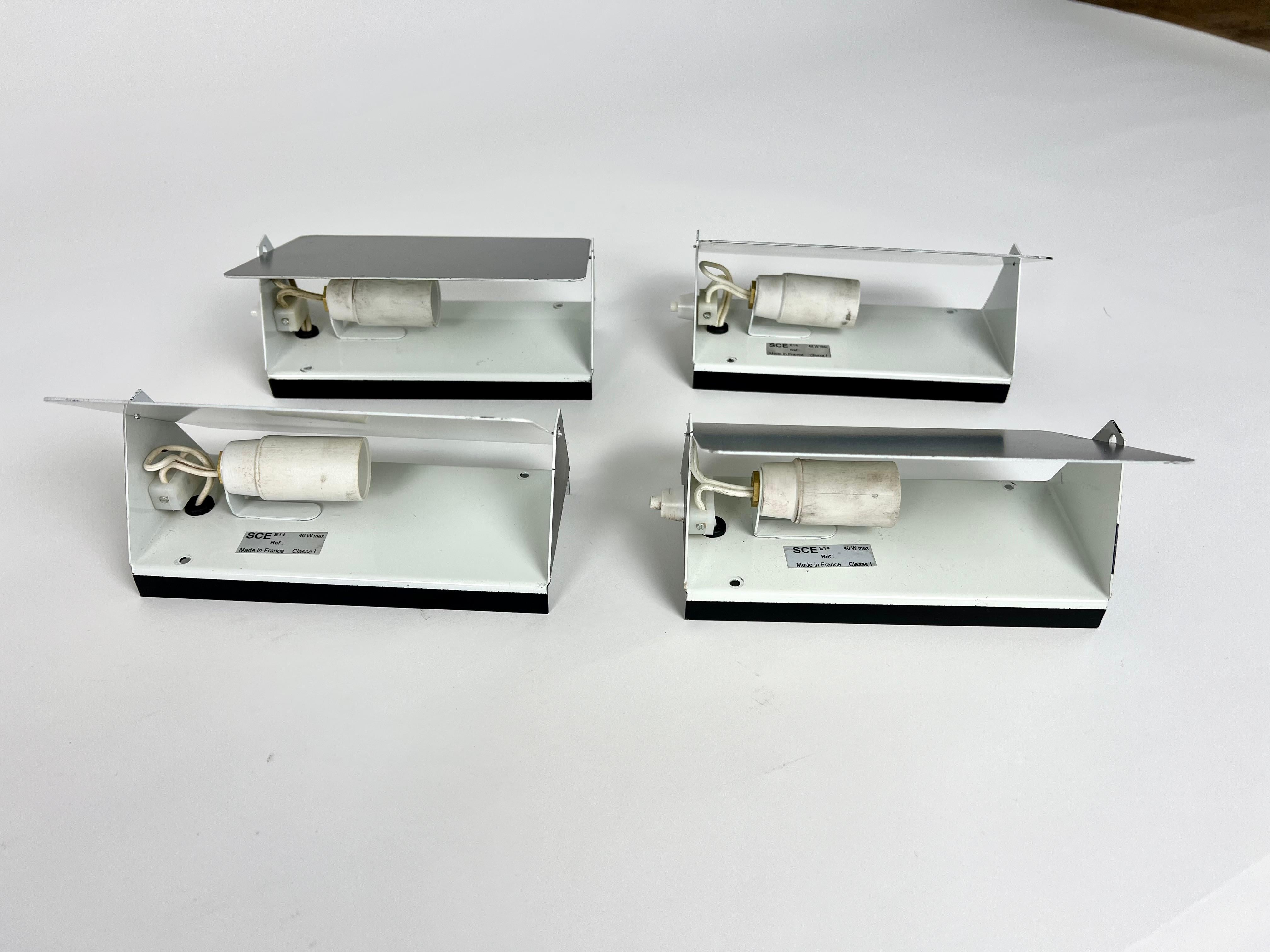 Mid-20th Century Set of 4 CP1 wall lights from Les Arcs, Charlotte Perriand, France 1960-70