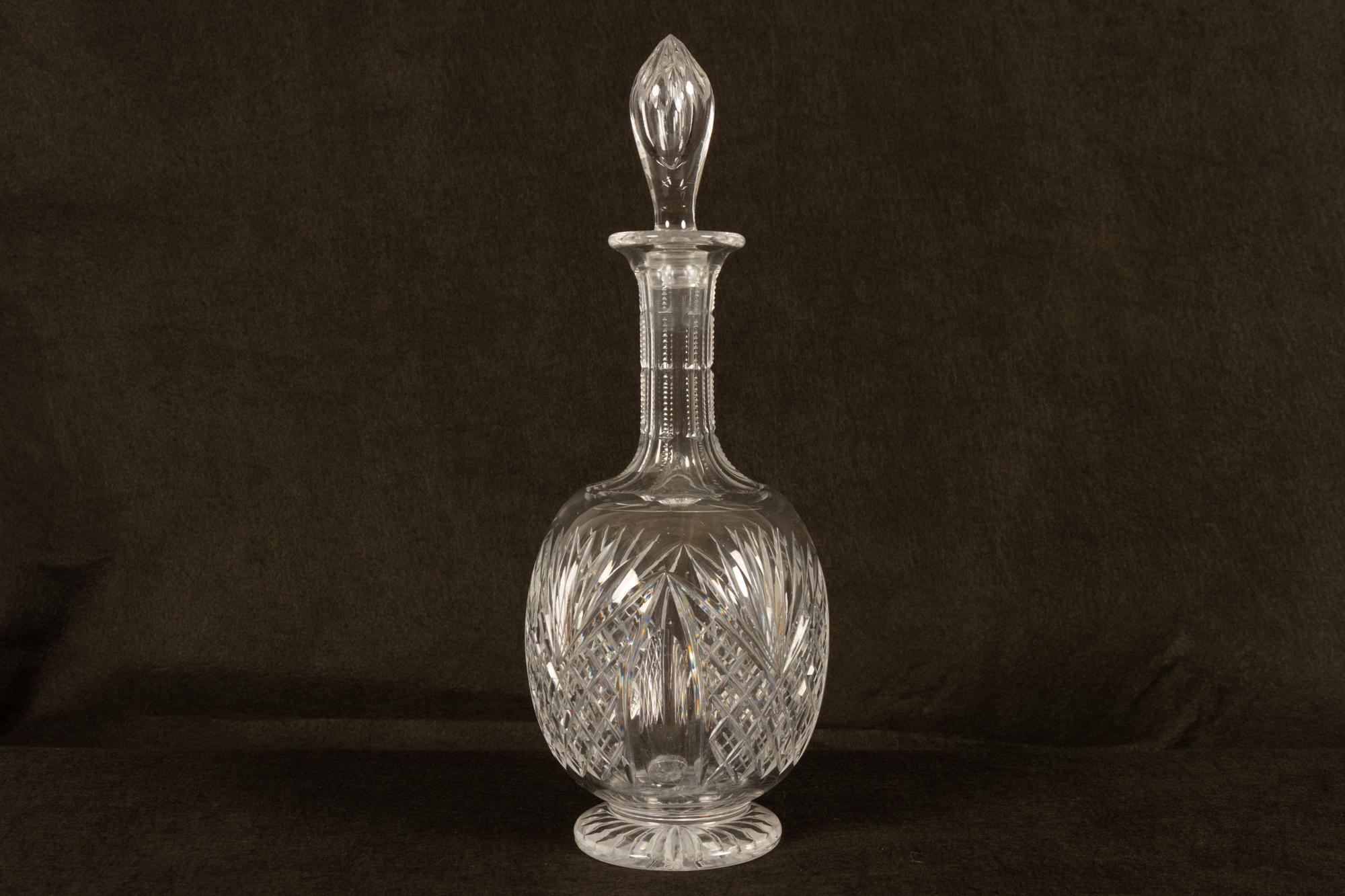 Czech Set of 4 Crystal Decanters, Mid-20th Century