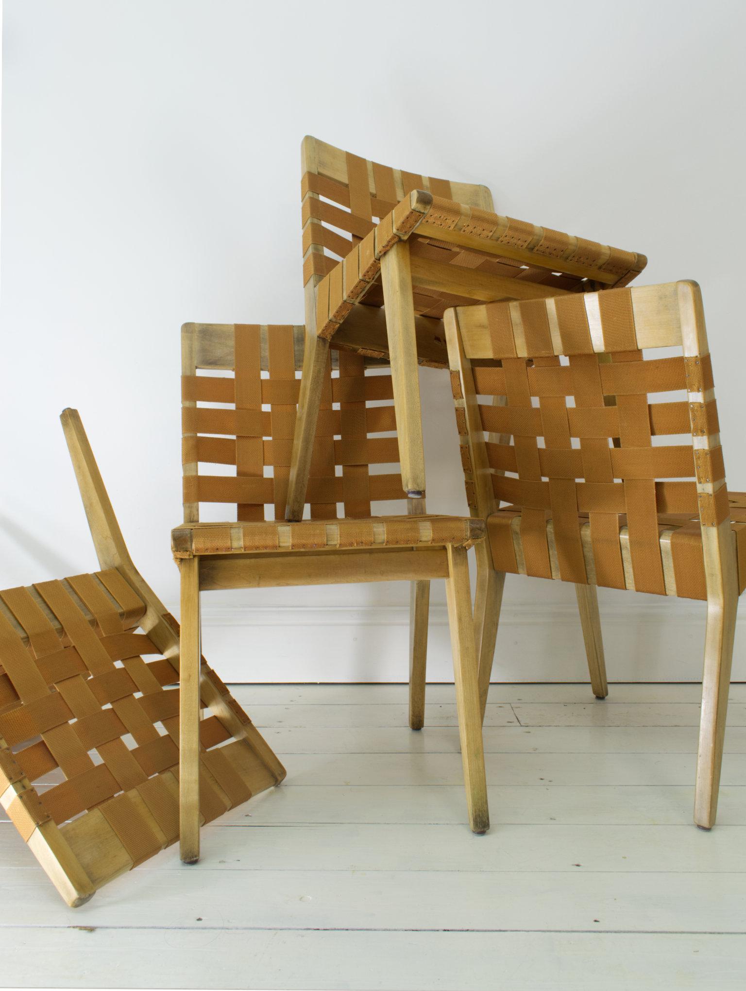 Set of 4 Custom 666 Side Chairs by Jens Risom for Knoll Associates, 1946 For Sale 5