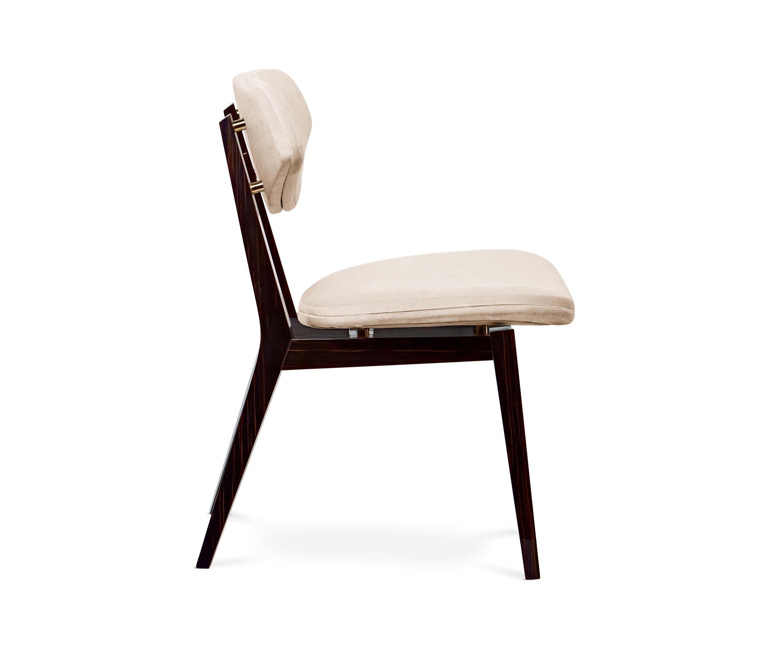 Portuguese Set of 4 Customizable Retro Style Dining Chairs For Sale