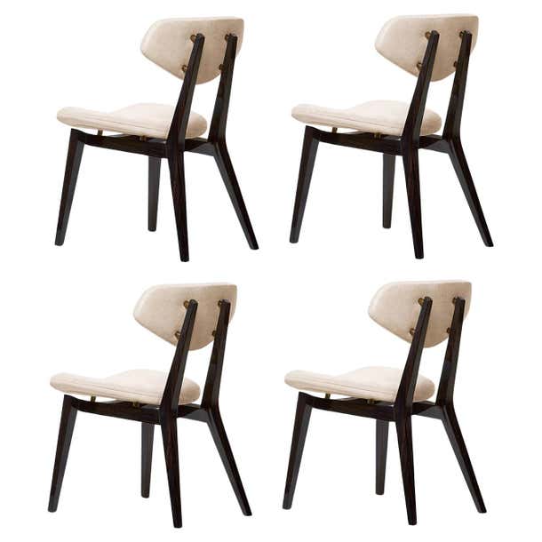 Chair Design Restro Set of 4 Customizable Retro Style Dining Chairs For Sale at 1stDibs