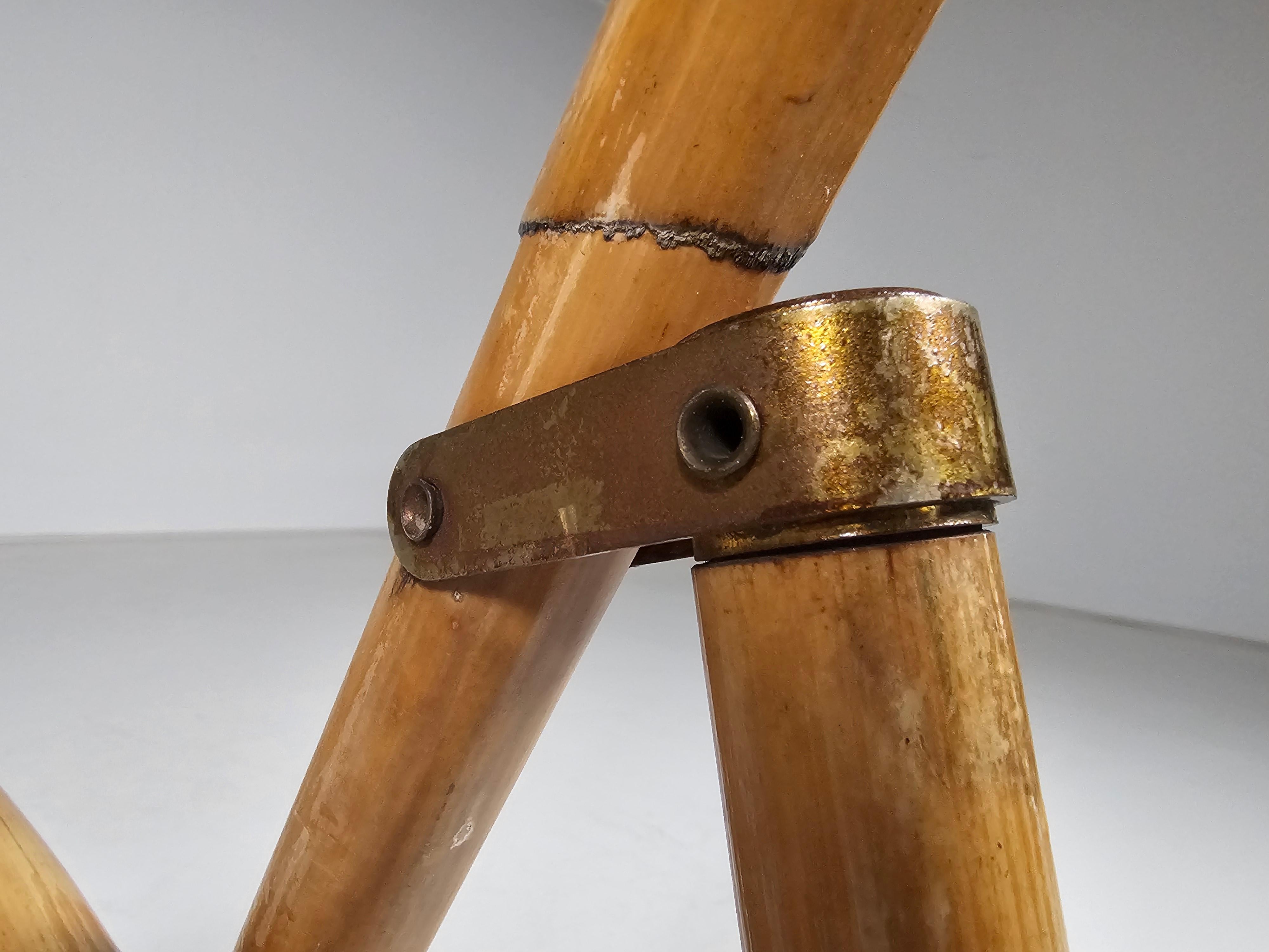 Ensemble de 4 chaises pliantes en bambou Dal Vera, détails en laiton, Italie, années 1960 en vente 5