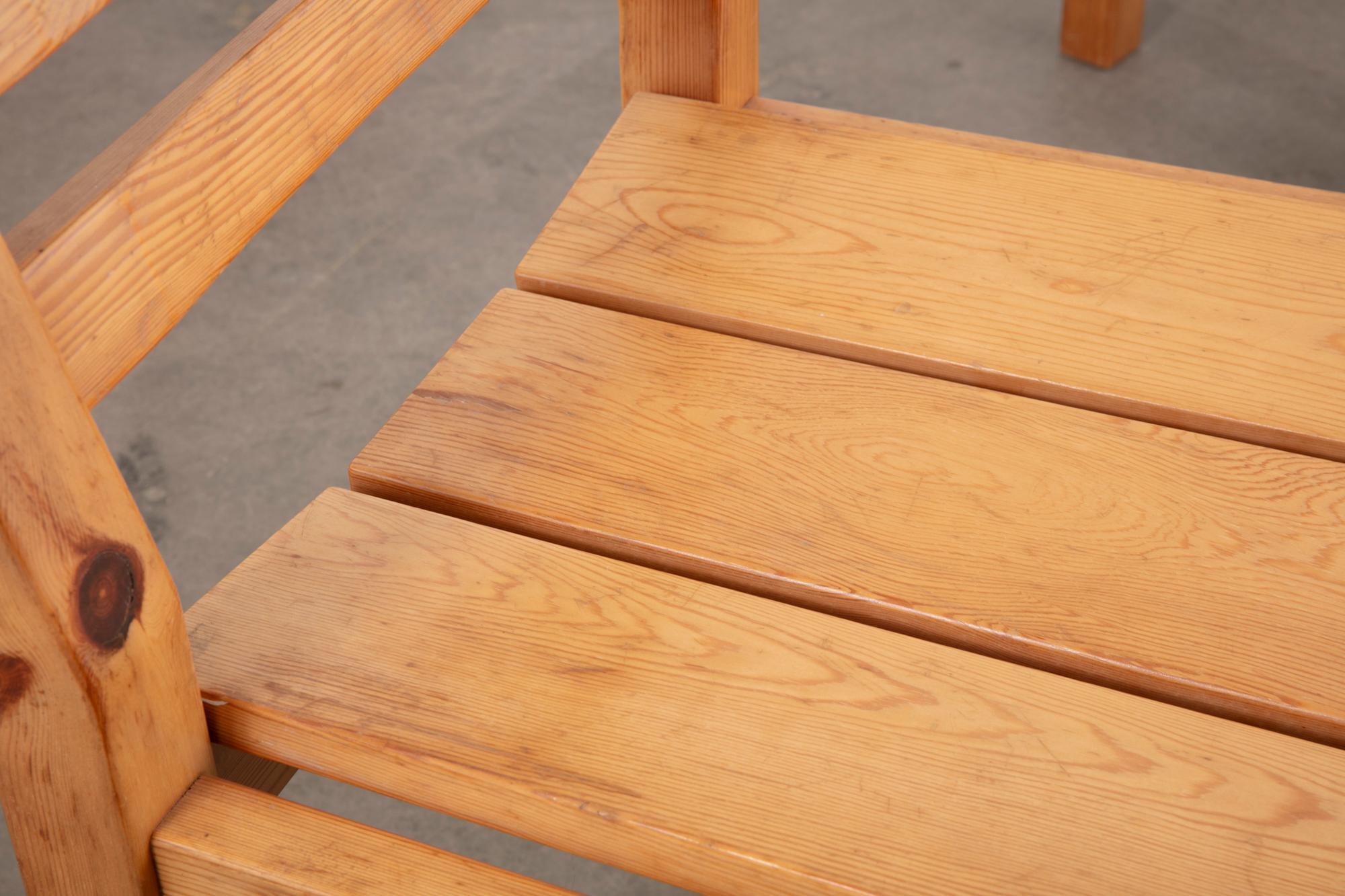 Set of 4 Danish Brutalist Pine Dining Chairs en vente 2