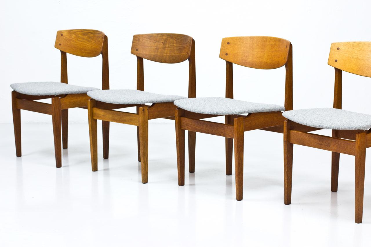 Scandinavian Modern Set of 4 Danish Chairs by Jørgen Baekmark for FDB, 1950s