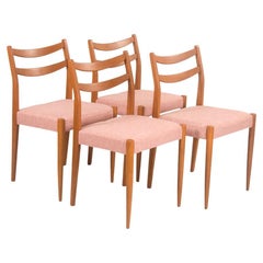 Set of 4 Danish Chairs in Beech, Denmark, 1960's