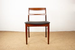 Set of 4 Danish chairs in rosewood and new skai by Henning Kjaernulf 1960.
