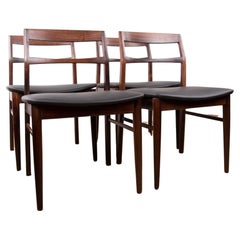 Retro Set of 4 Danish chairs in Rosewood and Skai new by Henning Kjaernulf for Vejl