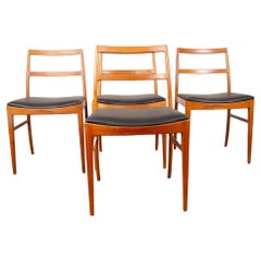Set of 4 Danish chairs, teak and new leather, model 430, Arne Vodder for Sibast.