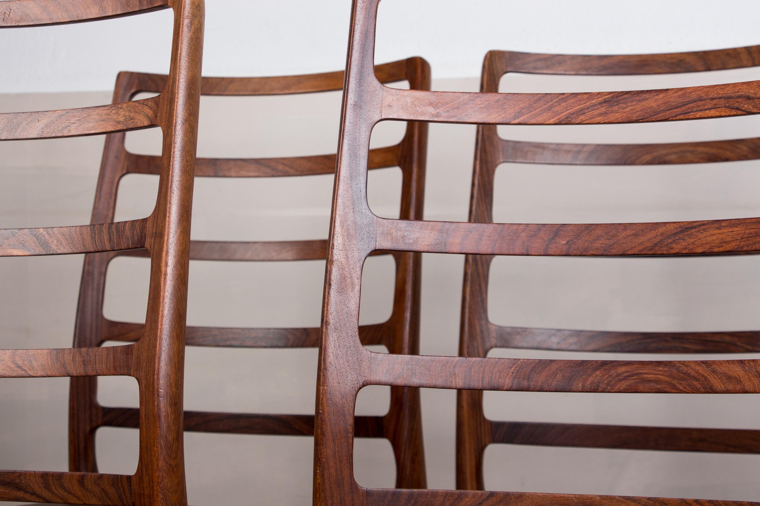 Set of 4 Danish Dining Chairs in Rosewood Model 82 by Niels Otto Moller 8