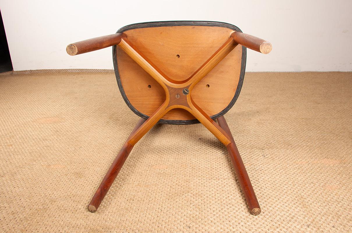 Set di 4 sedie da pranzo danesi in teak e Skai di Peter Hvidt e Orla Molgaard. in vendita 13