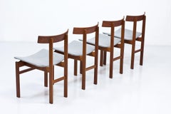 Set di 4 sedie da pranzo danesi in teak e lana di Inger Klingenberg
