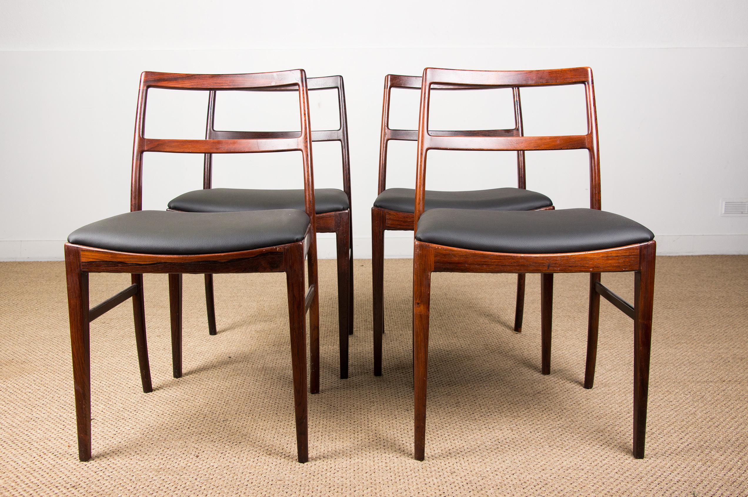 Set of 4 Danish dining chairs, model 420 by Arne Vodder for Sibast 1960.  6