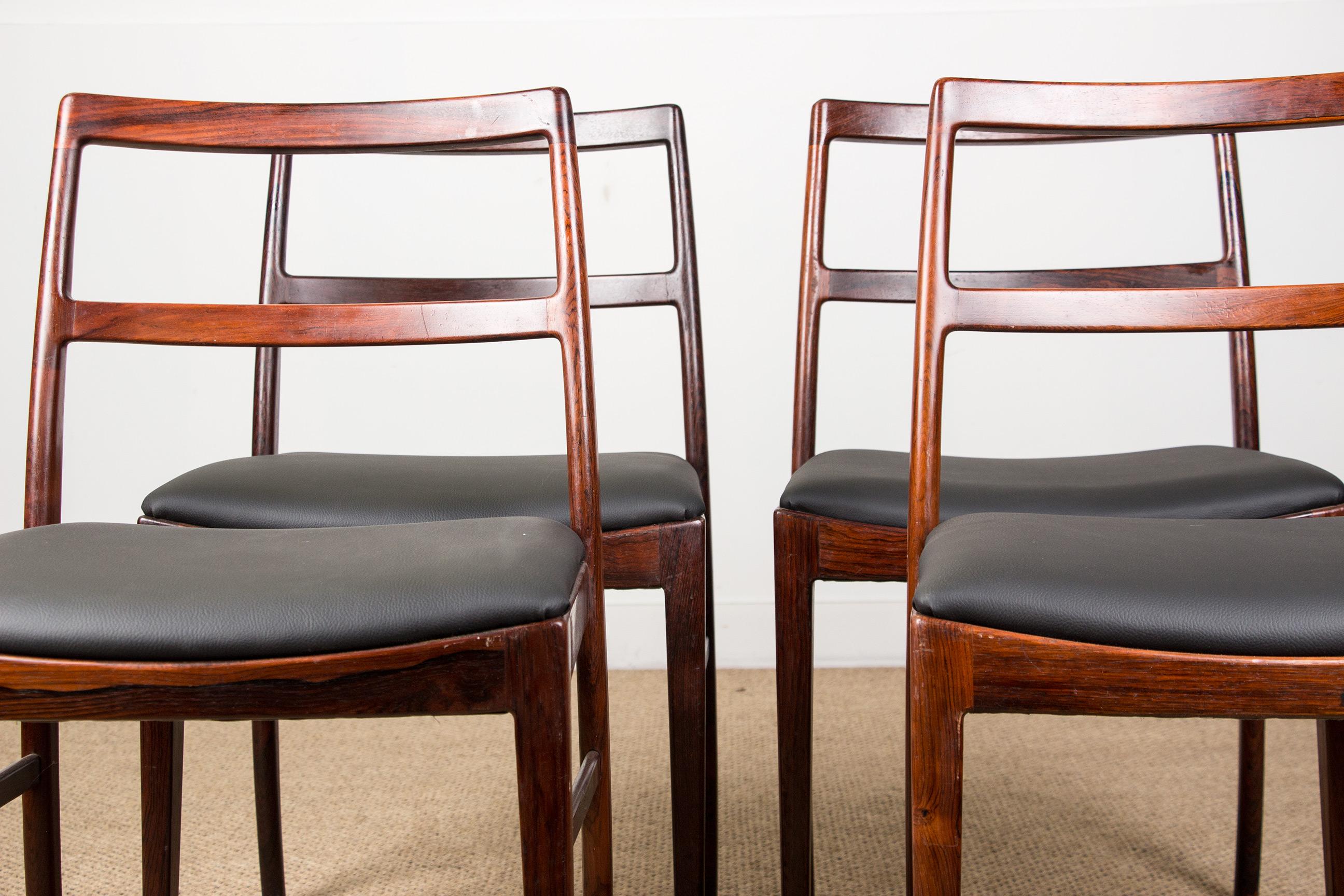 Set of 4 Danish dining chairs, model 420 by Arne Vodder for Sibast 1960.  7