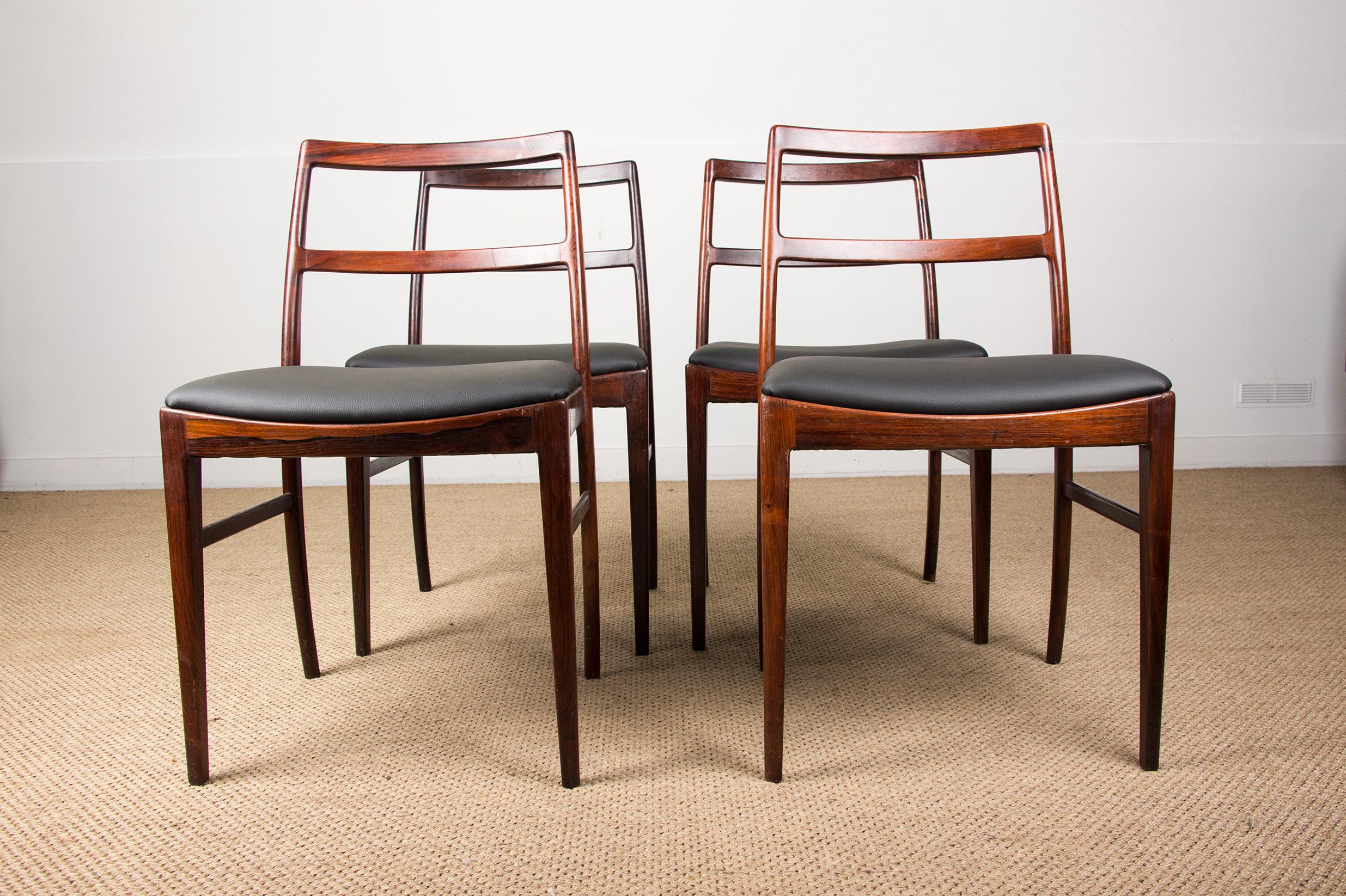 Set of 4 Danish dining chairs, model 420 by Arne Vodder for Sibast 1960.  8