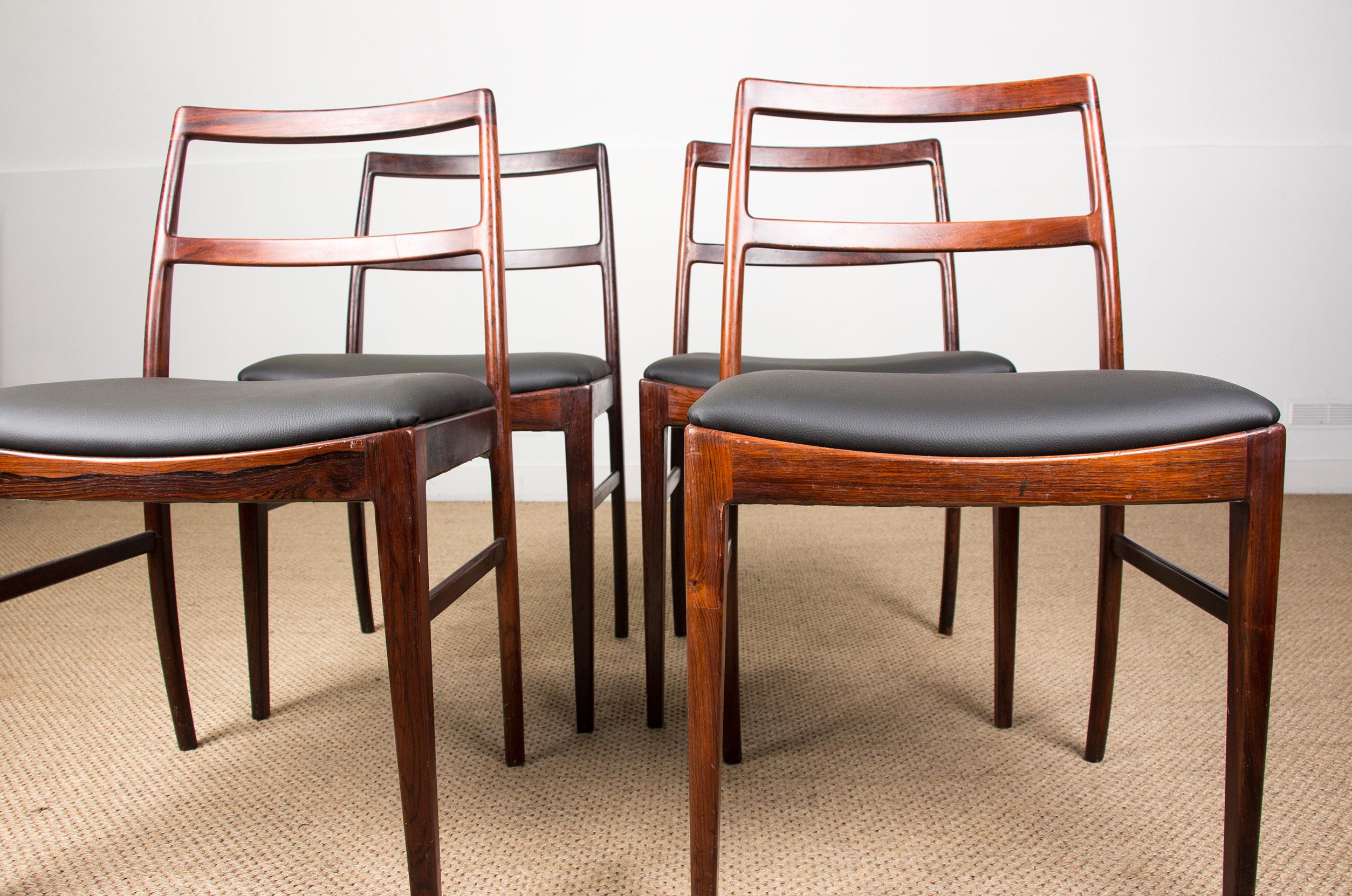 Set of 4 Danish dining chairs, model 420 by Arne Vodder for Sibast 1960.  9