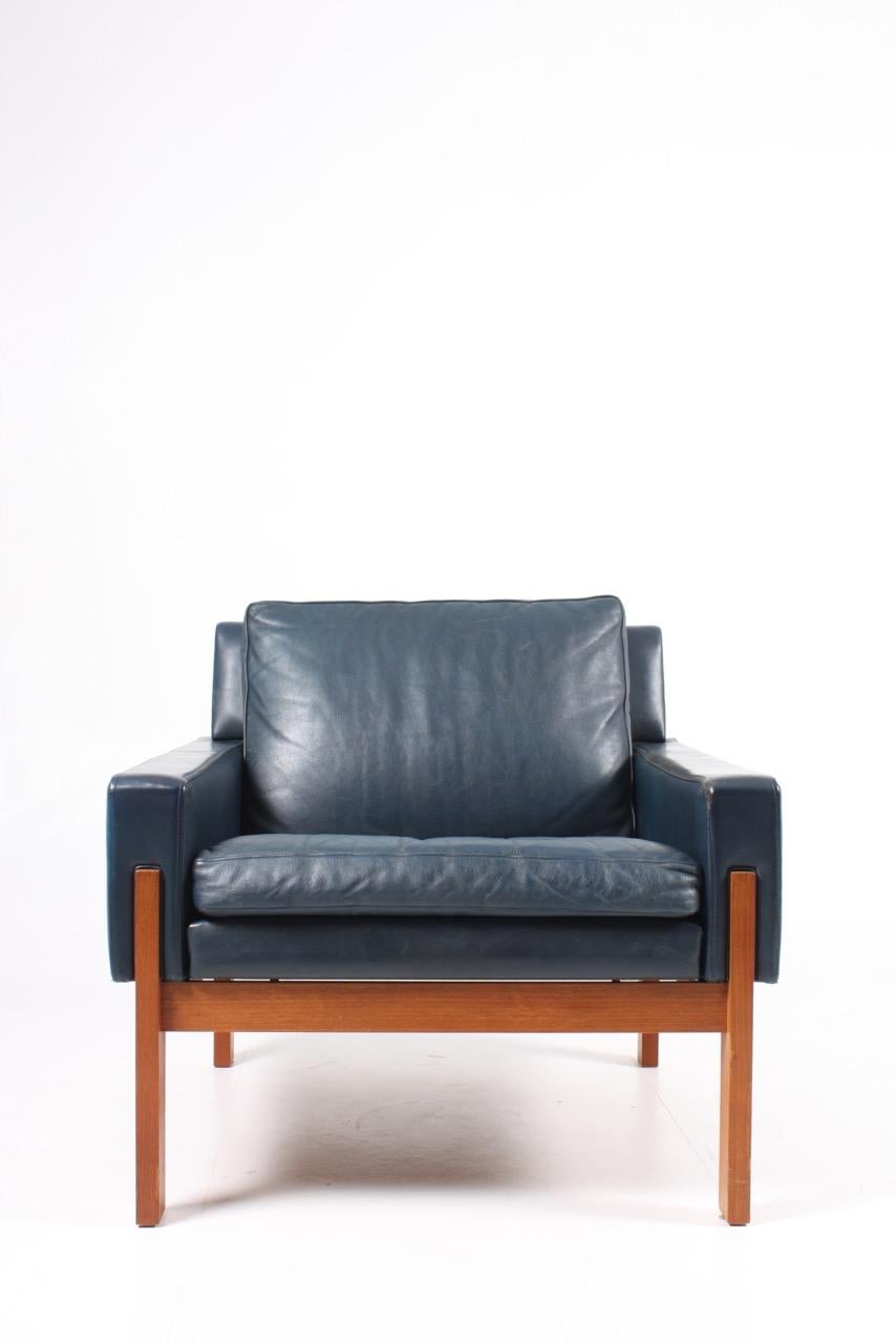 Scandinavian Modern Set of 4 Danish Leather Lounge Chairs, 1960s