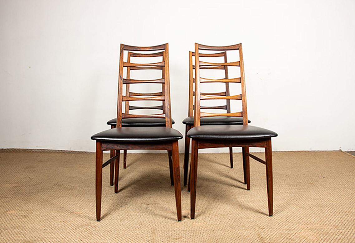 Set di 4 sedie danesi in palissandro Liz di Niels Koefoed per Koefoeds Hornslet, anni '60 in vendita 8