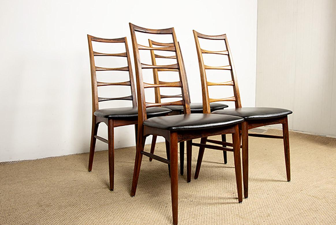 Set di 4 sedie danesi in palissandro Liz di Niels Koefoed per Koefoeds Hornslet, anni '60 in vendita 9
