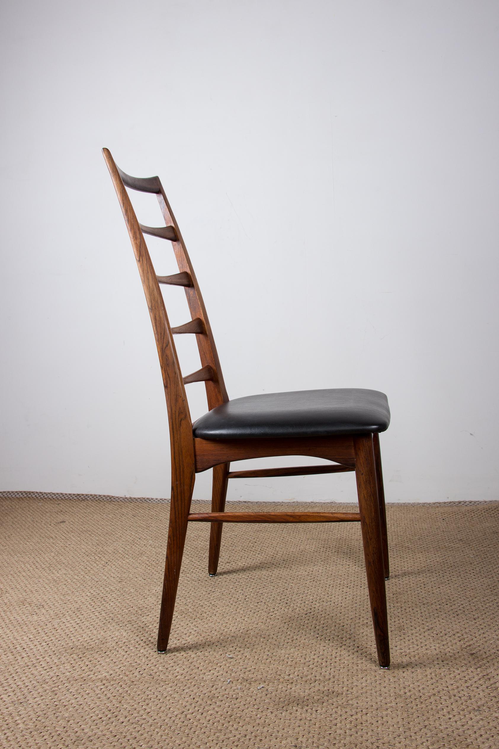 Materiale sintetico Set di 4 sedie danesi in palissandro Liz di Niels Koefoed per Koefoeds Hornslet, anni '60 in vendita