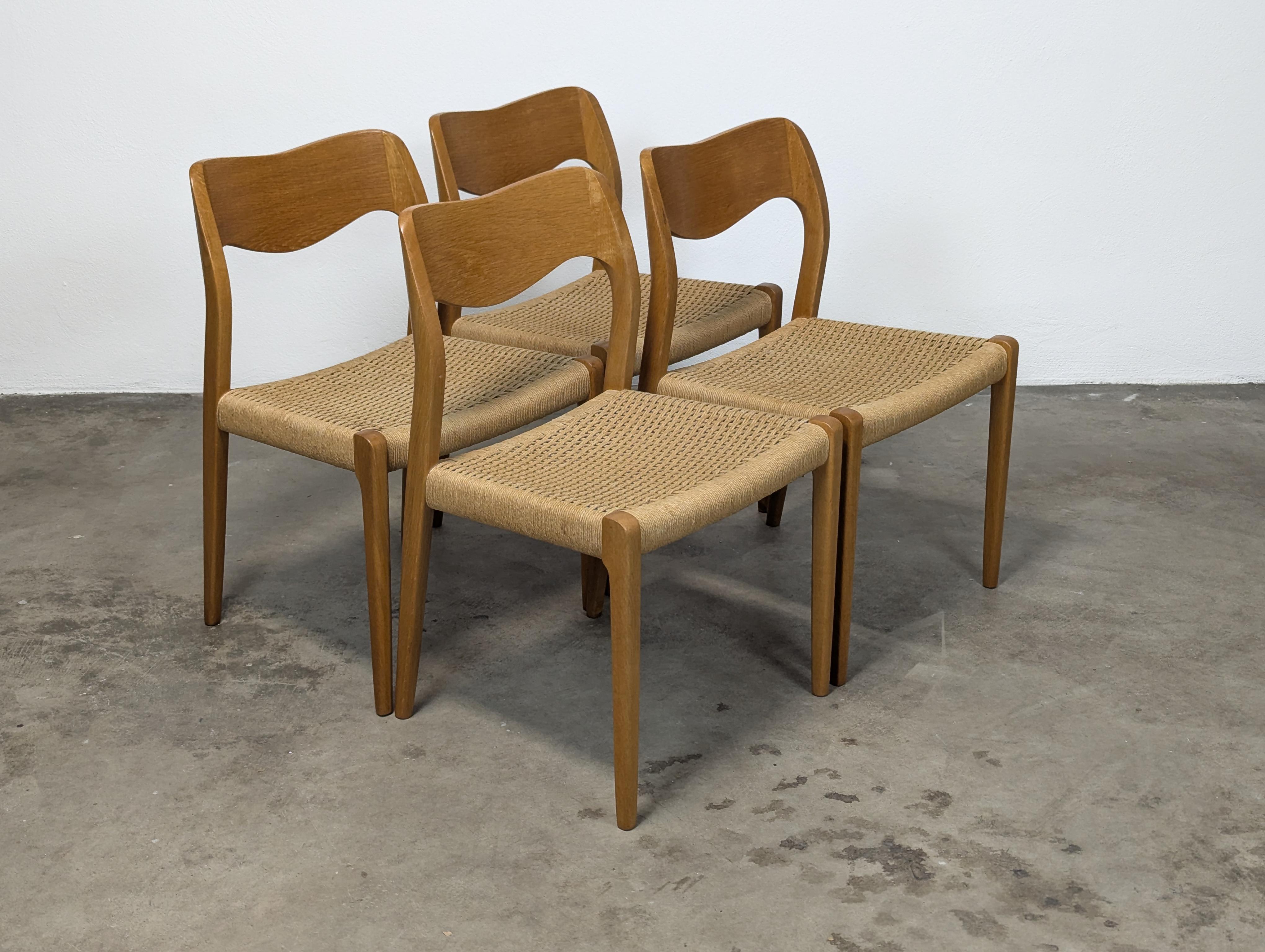 Danese Set di 4 sedie danesi del metà secolo di Niels Moller per J.L. Mollers, anni '60 circa in vendita