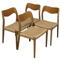 Set of 4 Danish Mid Century Chairs by Niels Moller for J.L. Mollers, c1960s