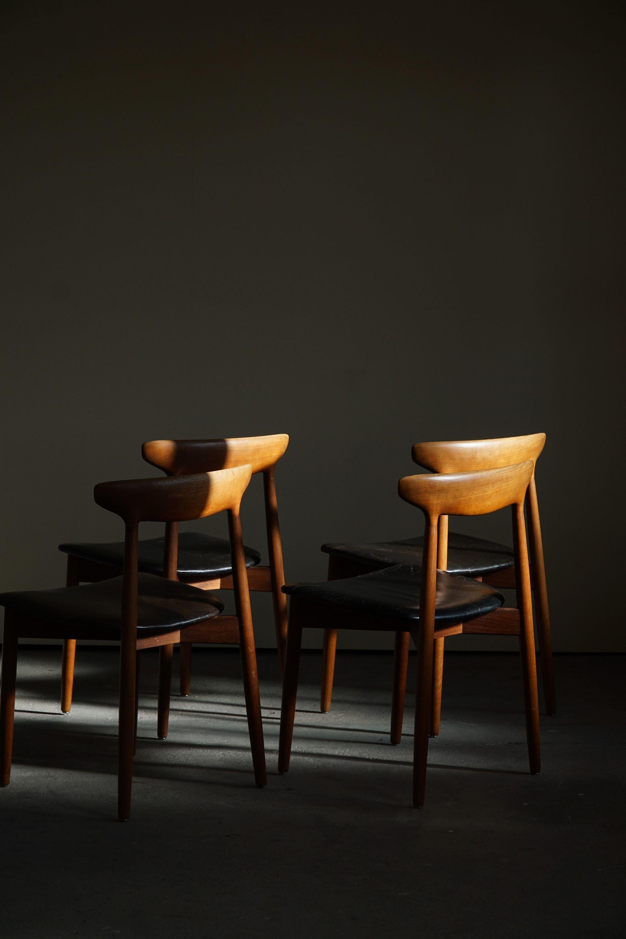 Set of 4 Danish Mid Century Dining Chairs by Harry Østergaard in Teak, Model 59 6