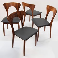 Set of 4 Danish Mid-Century Modern Rosewood Peter Chairs by Niels Koefoed