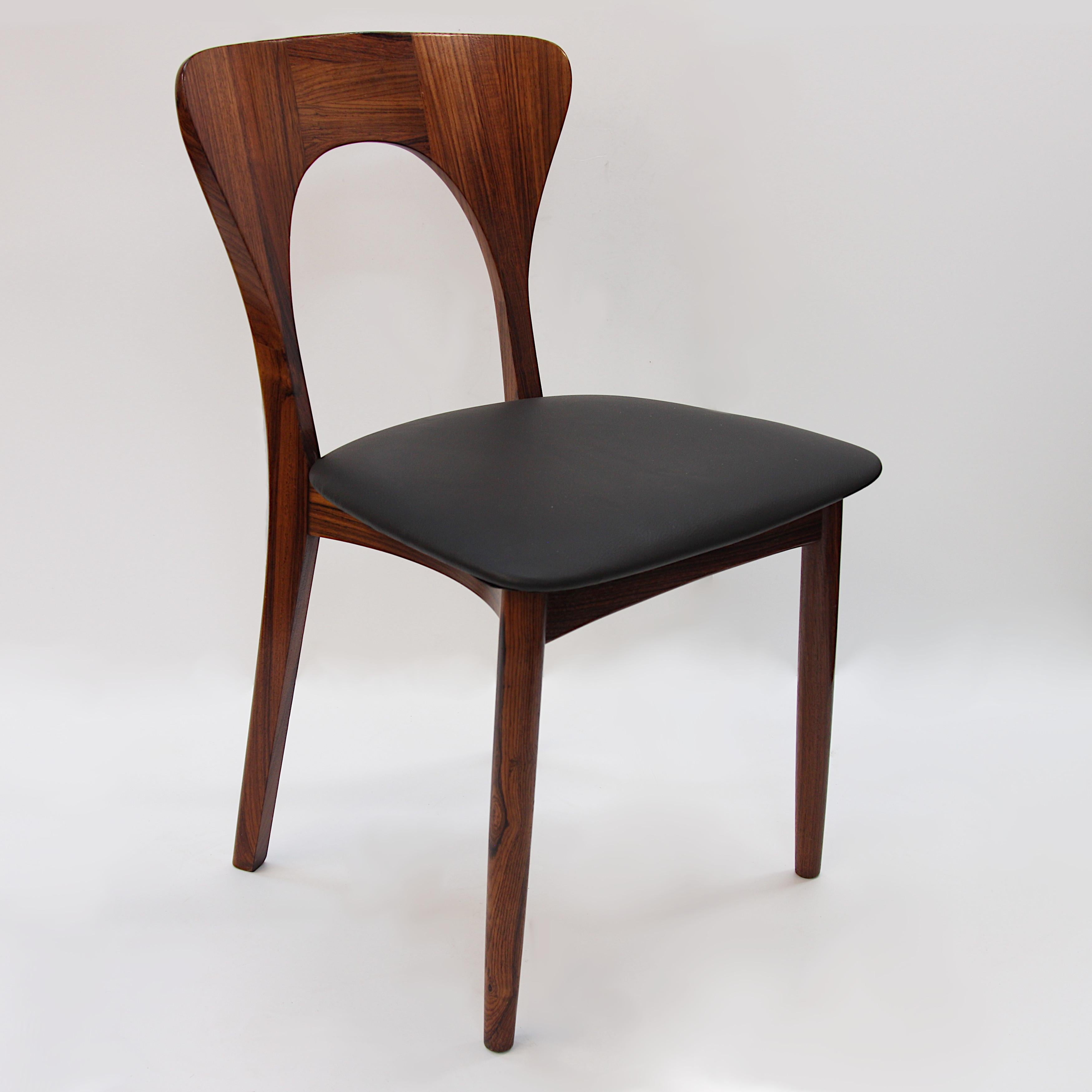 American Set of 4 Danish Mid-Century Modern Rosewood Peter Chairs by Niels Koefoed