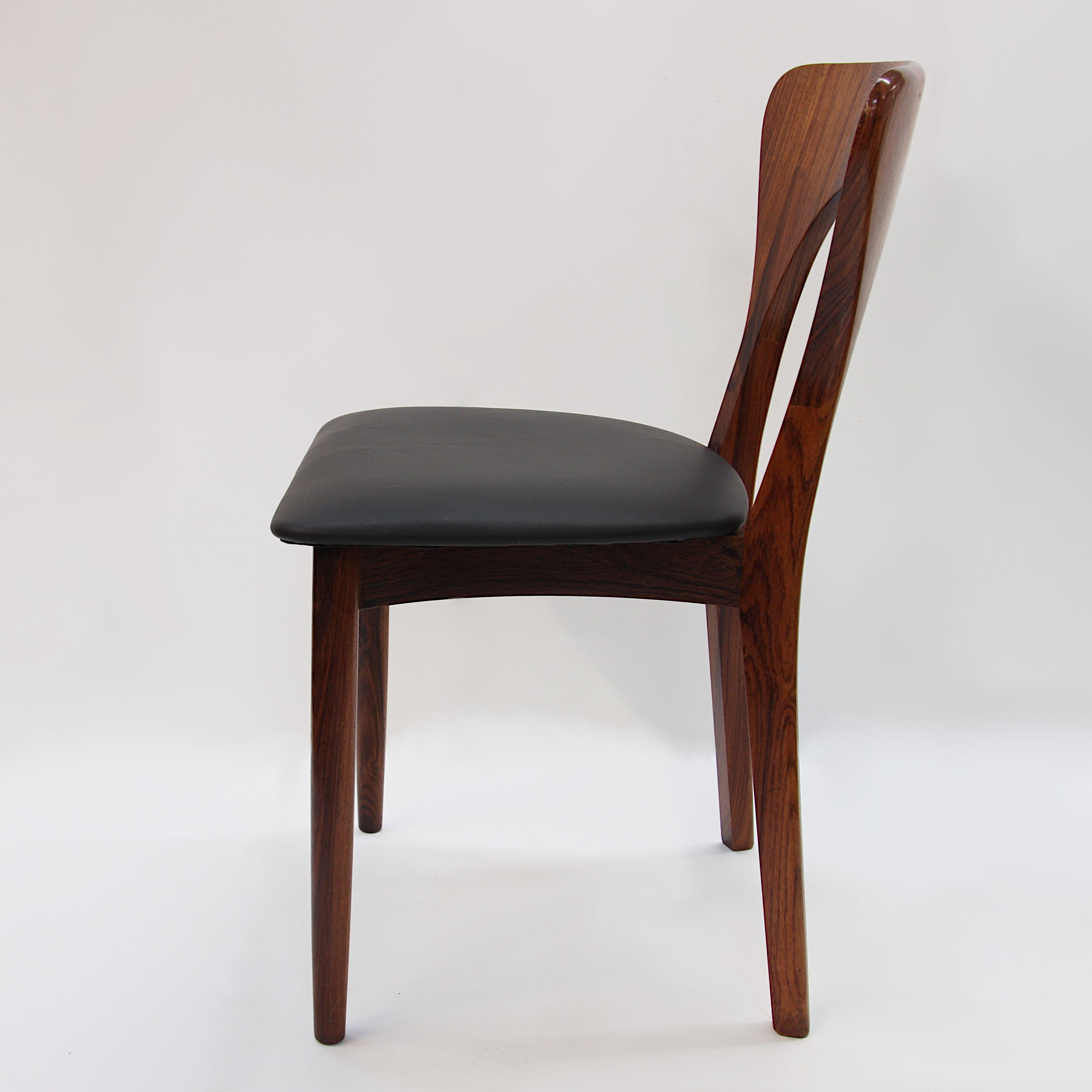 Set of 4 Danish Mid-Century Modern Rosewood Peter Chairs by Niels Koefoed In Good Condition In Lafayette, IN