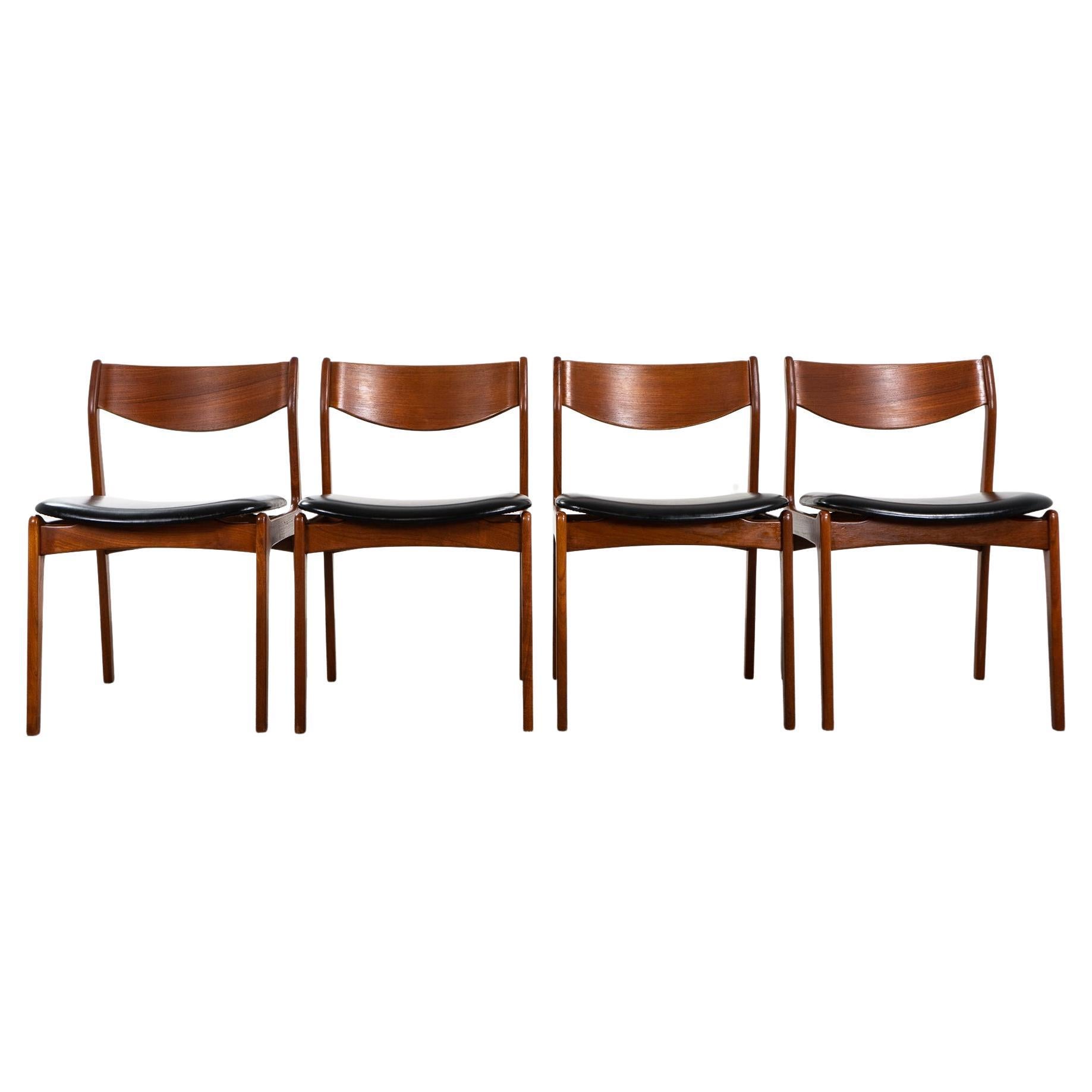 Set of 4 Danish Mid-Century Modern Teak Dining Chairs