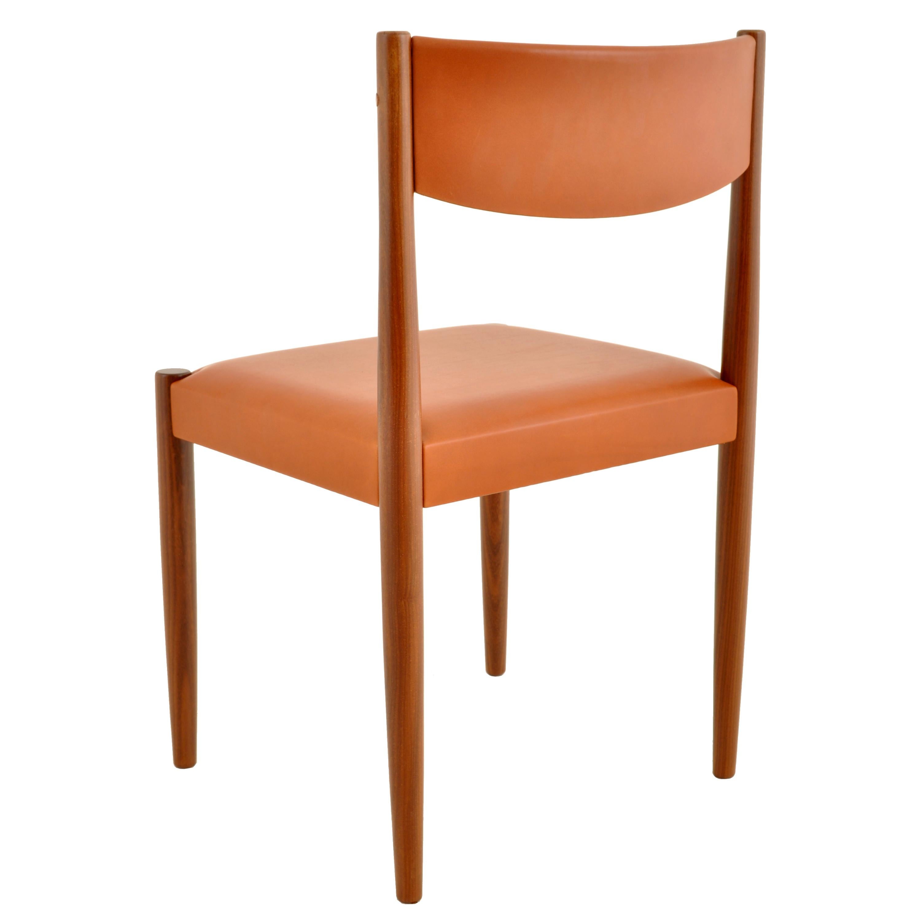 Set of 4 Danish Mid-Century Modern Teak Dining Chairs New Leather, 1960s 1