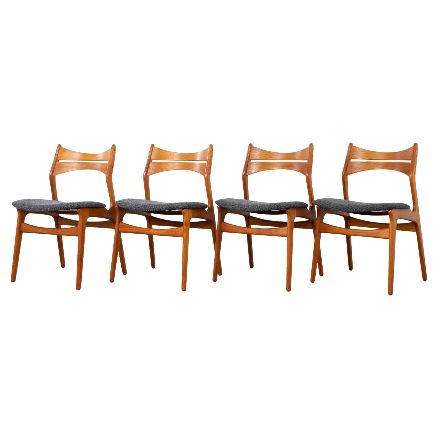 Set of 4 Danish Mid-Century Modern Teak "Model 310" Dining Chairs by Erik Buch