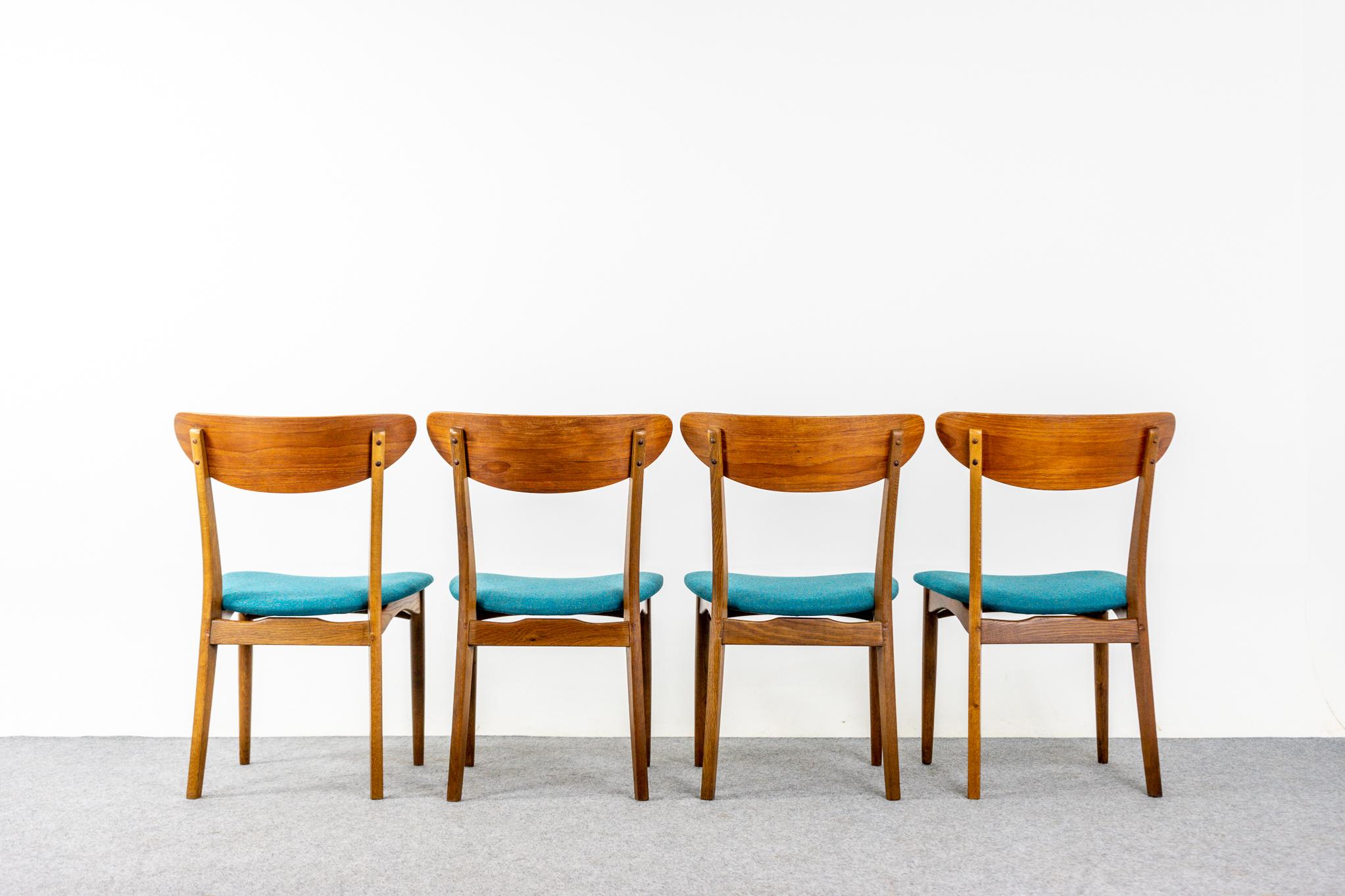 Set of 4 Danish Mid-Century Modern Teak & Oak Dining Chairs 3