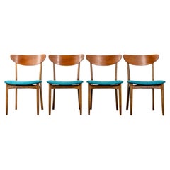 Set of 4 Danish Mid-Century Modern Teak & Oak Dining Chairs