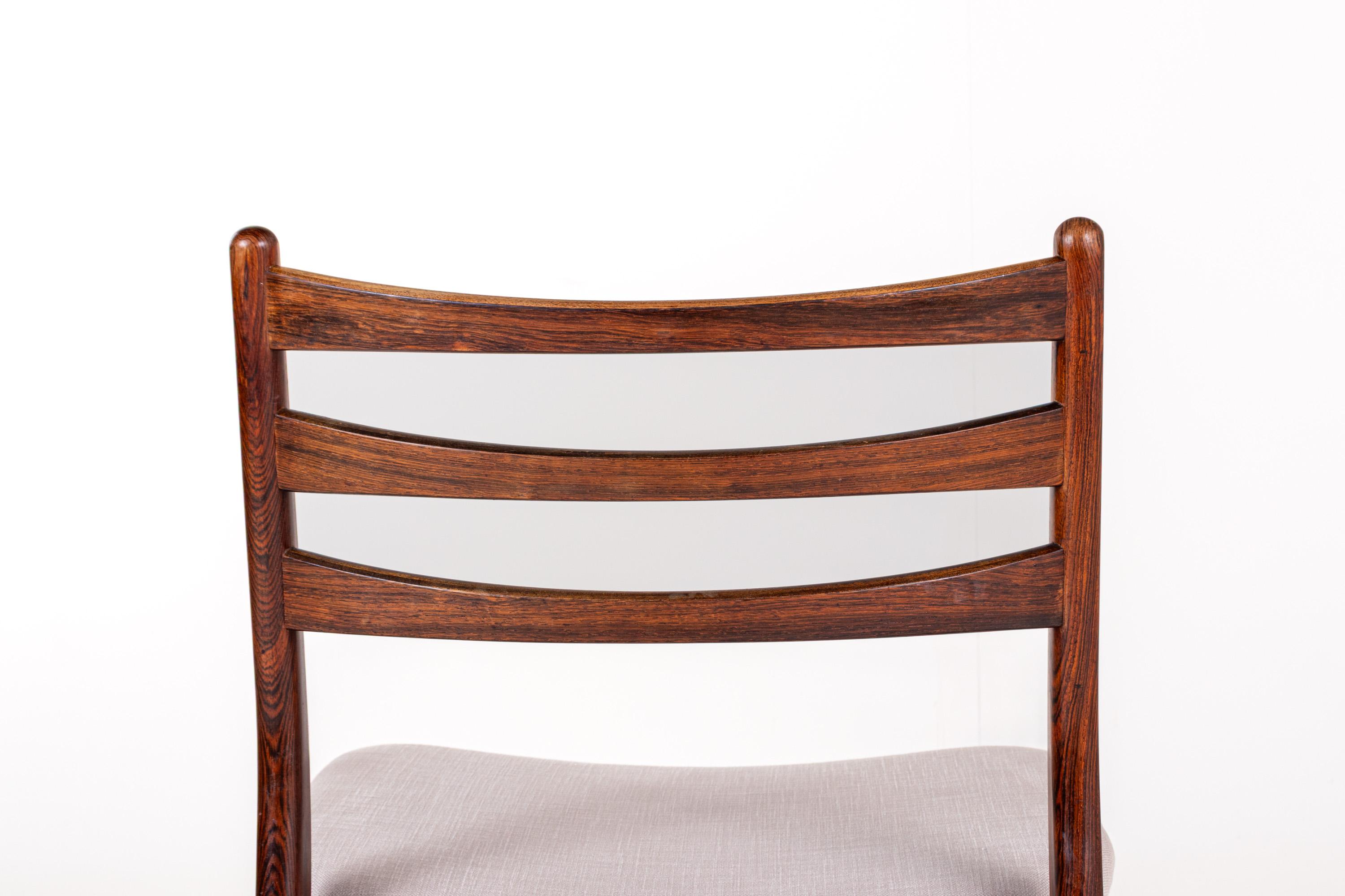 Juego de 4 sillas de comedor danesas de palisandro de mediados de siglo en venta 5